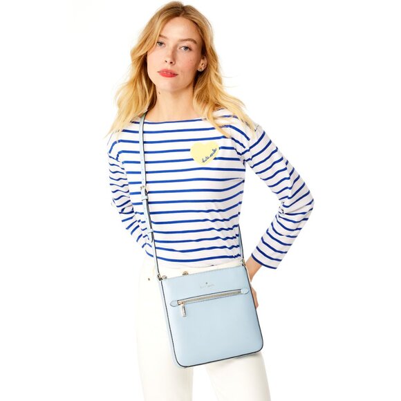 New Kate Spade Sadie North South Crossbody Crisp Sky - Picture 2 of 5